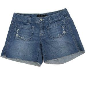 LondonJean Denim Womens Shorts Floral Embroidery